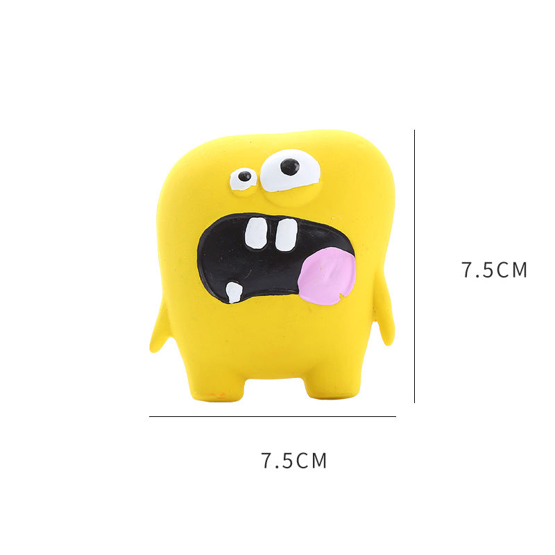 Cute Monster Shaped Latex Squeaky Dog Toy Durable and Easy to Clean Pet Toy