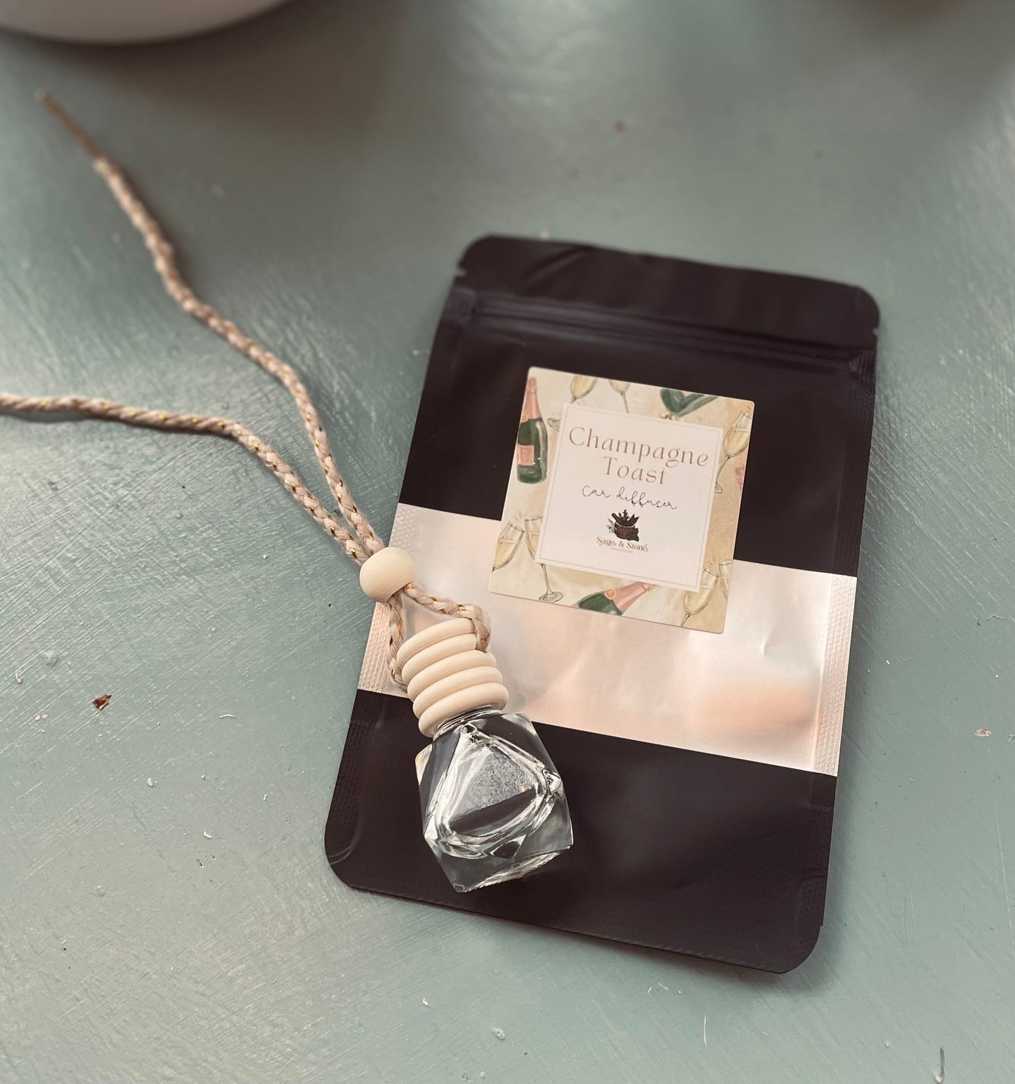 Champagne Toast Hanging Car Diffuser