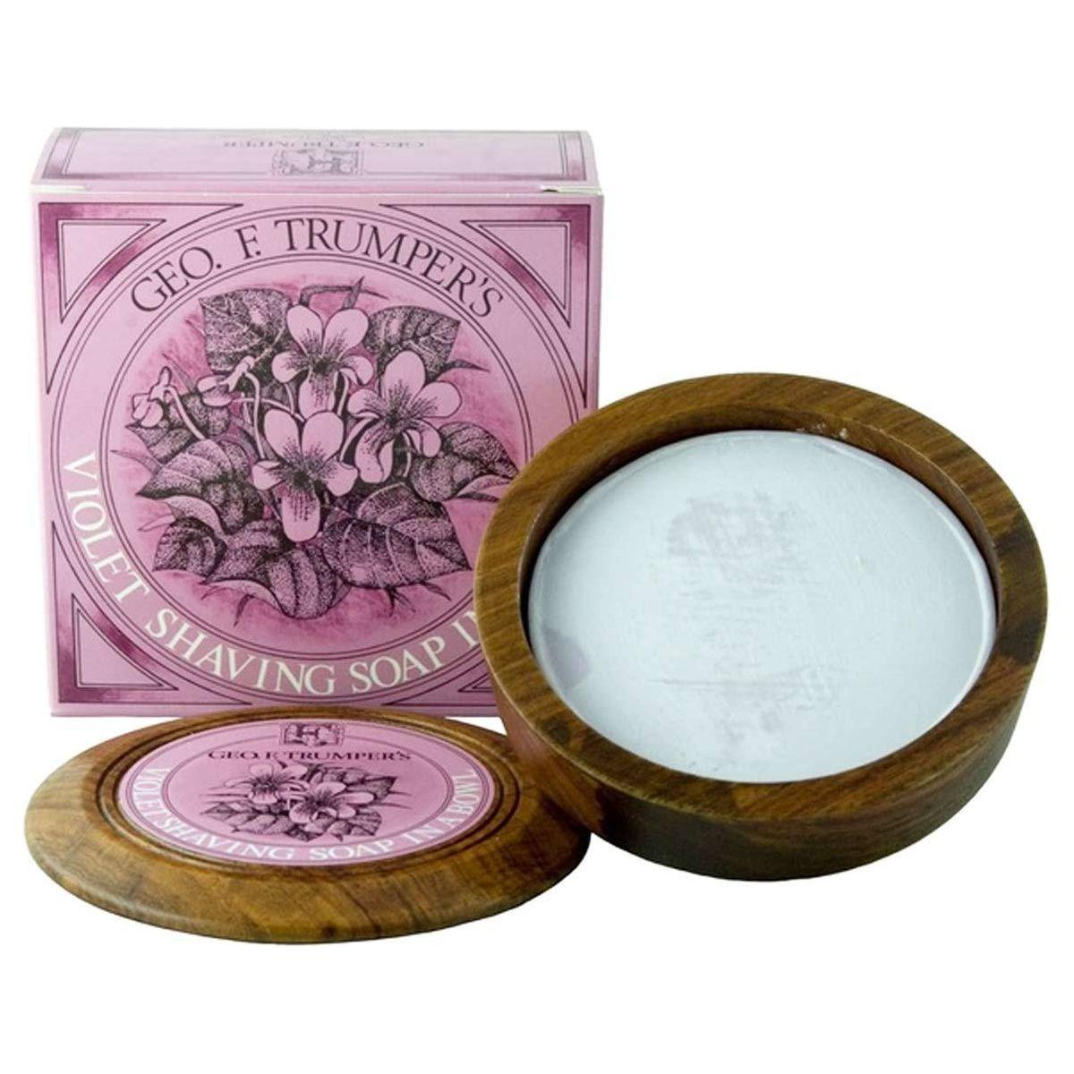 Geo. F. Trumper Violet Hard Shaving Soap Wooden Bowl 80g