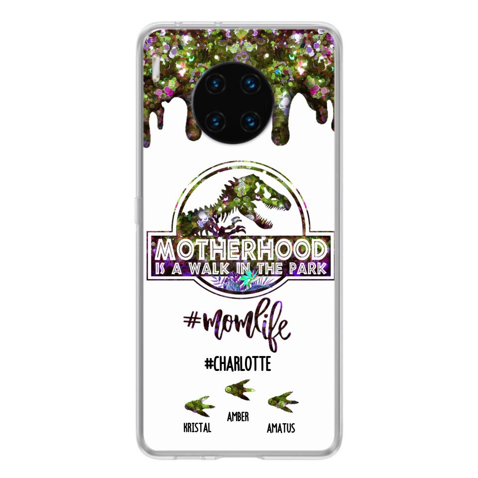Personalized Mama Dinosaur Phone Case - Best Gift For Mothers - Motherhood Is A Walk In The Park - Phone Case For Xiaomi, Oppo And Huawei - 2QCGS1