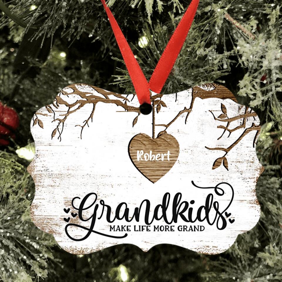 Personalized Grandkids Ornament - Up to 6 Kids - Best Gift For Kids - Grandkids Make Life More Grand