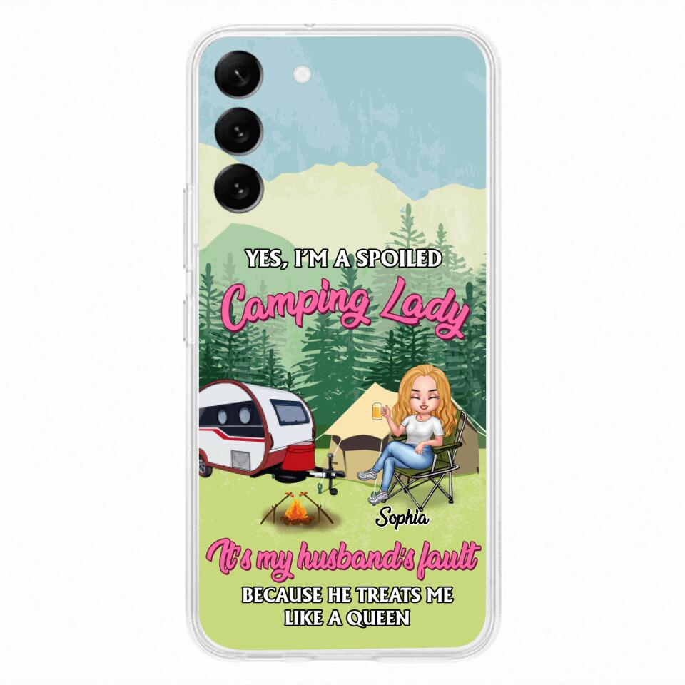 Custom Personalized Camping Lady Phone Case - Gift Idea For Camping Lovers - Cases For iPhone/Samsung
