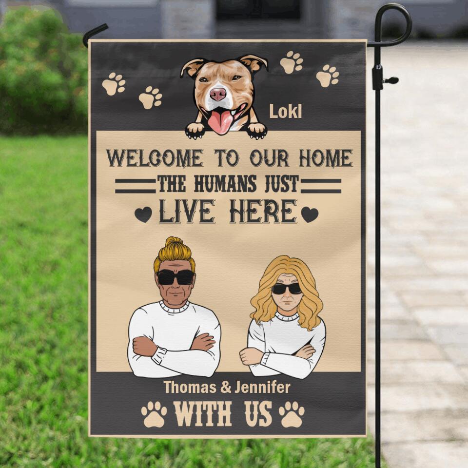 Personalized Spoiled Dogs/Cats Flag Sign - Up to 7 Pets - Gift Idea For Dog/Cat Lover - Welcome To Our Home