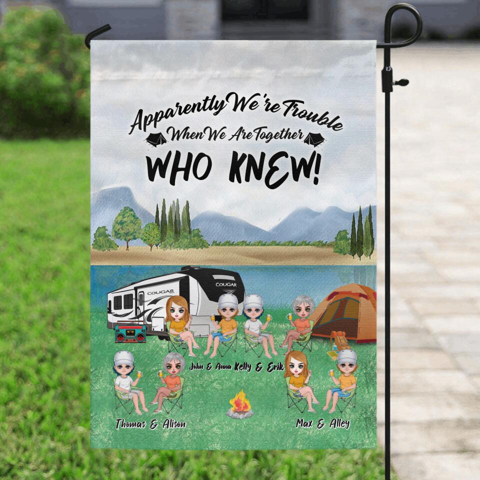 Personalized Camping Friends Flag - Up to 8 People - Best Gift For Camping Lovers - Life Is Better When You're Camping With Friends