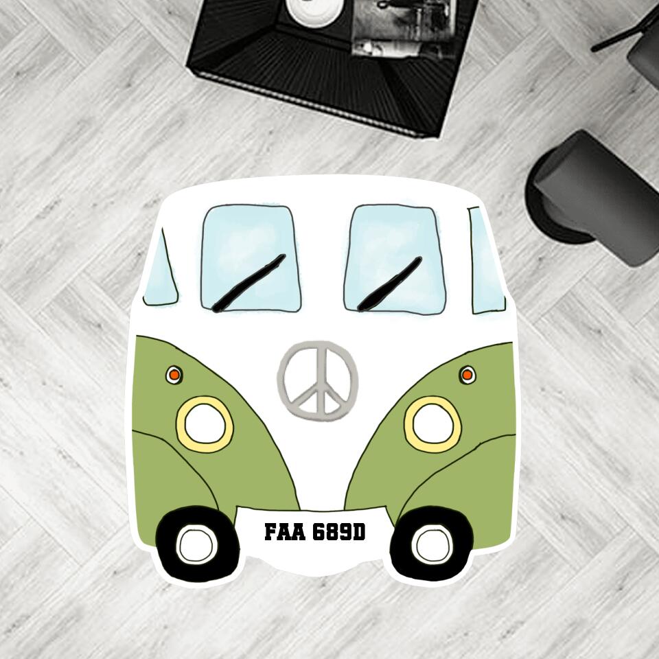 Personalized Bus Camping Area Rug - Gift Idea For Camping Lover