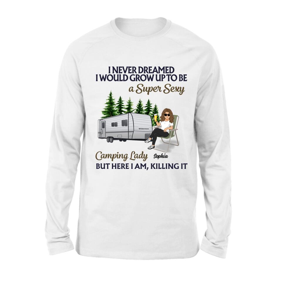 Personalized Camping Shirt/Sweatshirt/Pullover Hoodie/Long Sleeve Shirt - Woman/Couple Camping - Gift Idea For Camping Lover