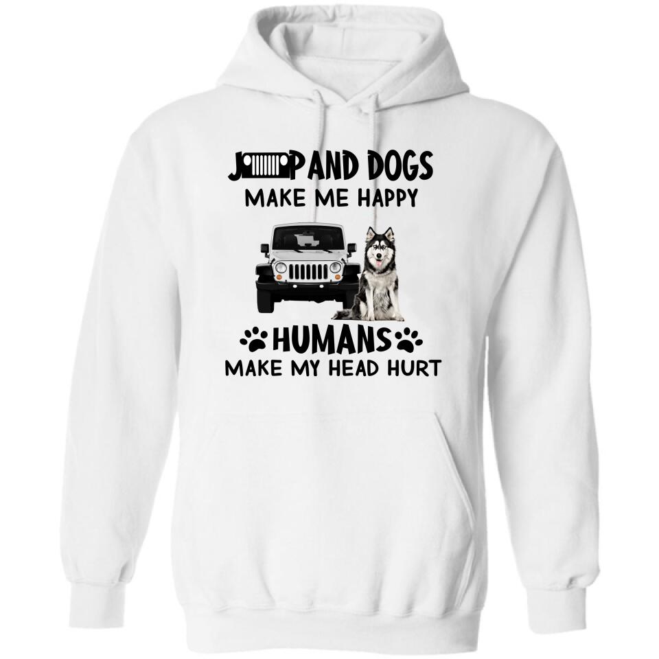 Personalized Off-road And Dogs Make Me Happy Shirt/Pullover Hoodie - Gift Idea For Off-road/Dog Lover