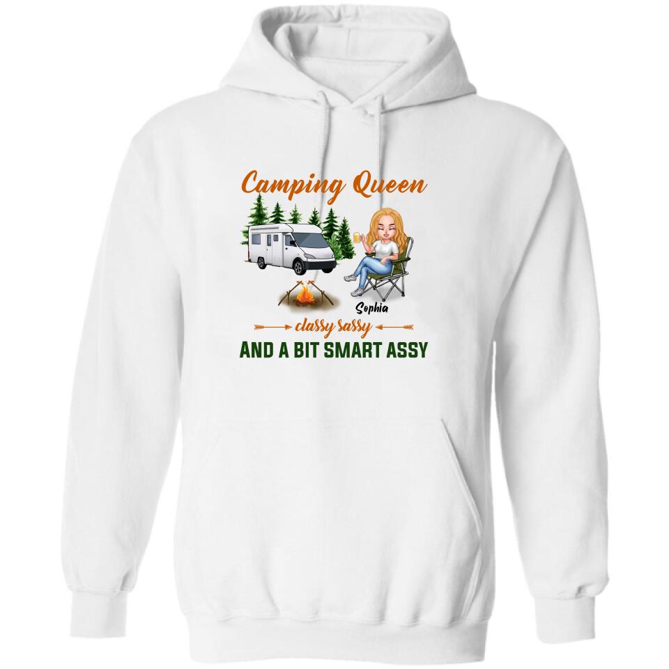 Personalized Camping Queen Shirt/Pullover Hoodie - Gift Idea For Camping Lover