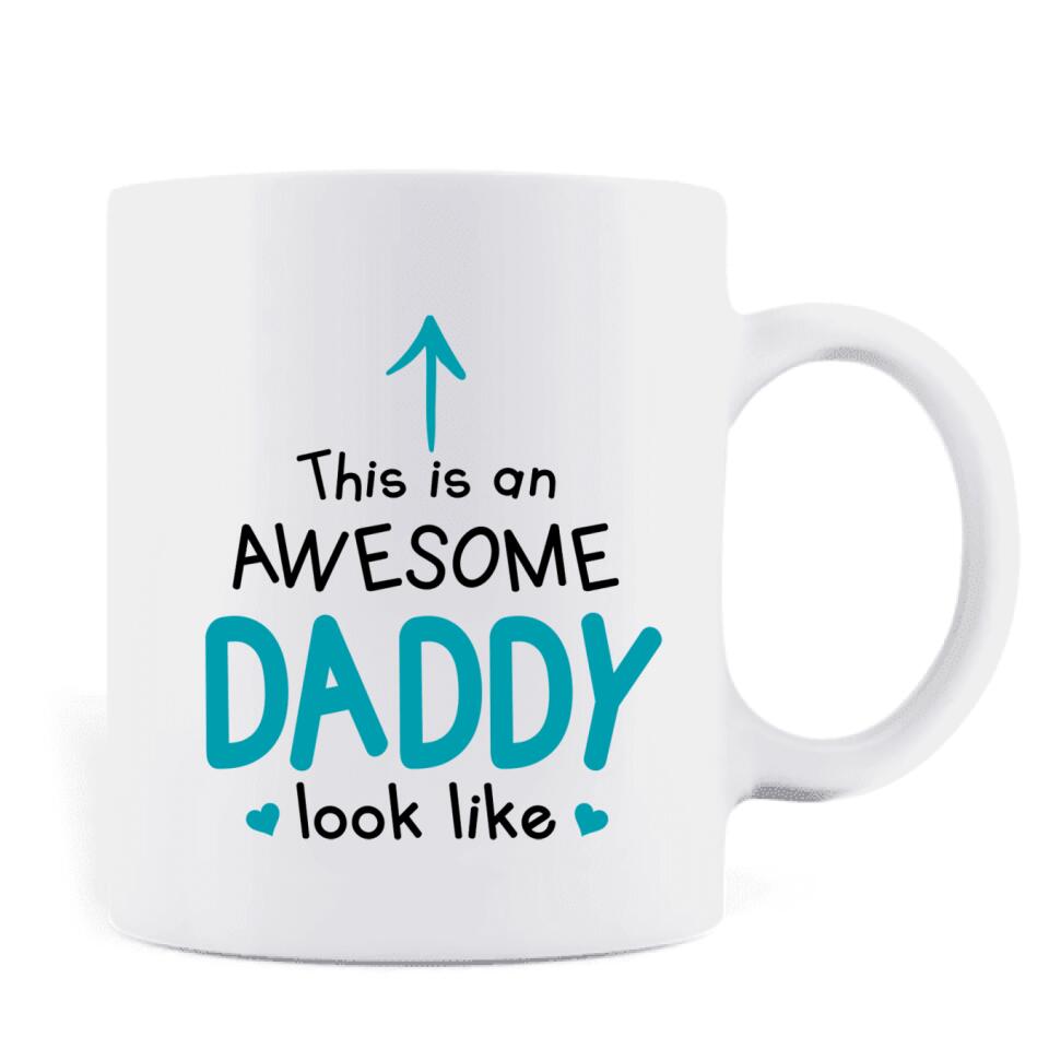Personalized Happy Father's Day Coffee Mug - Up to 7 Kids - Father's Day Gift Idea