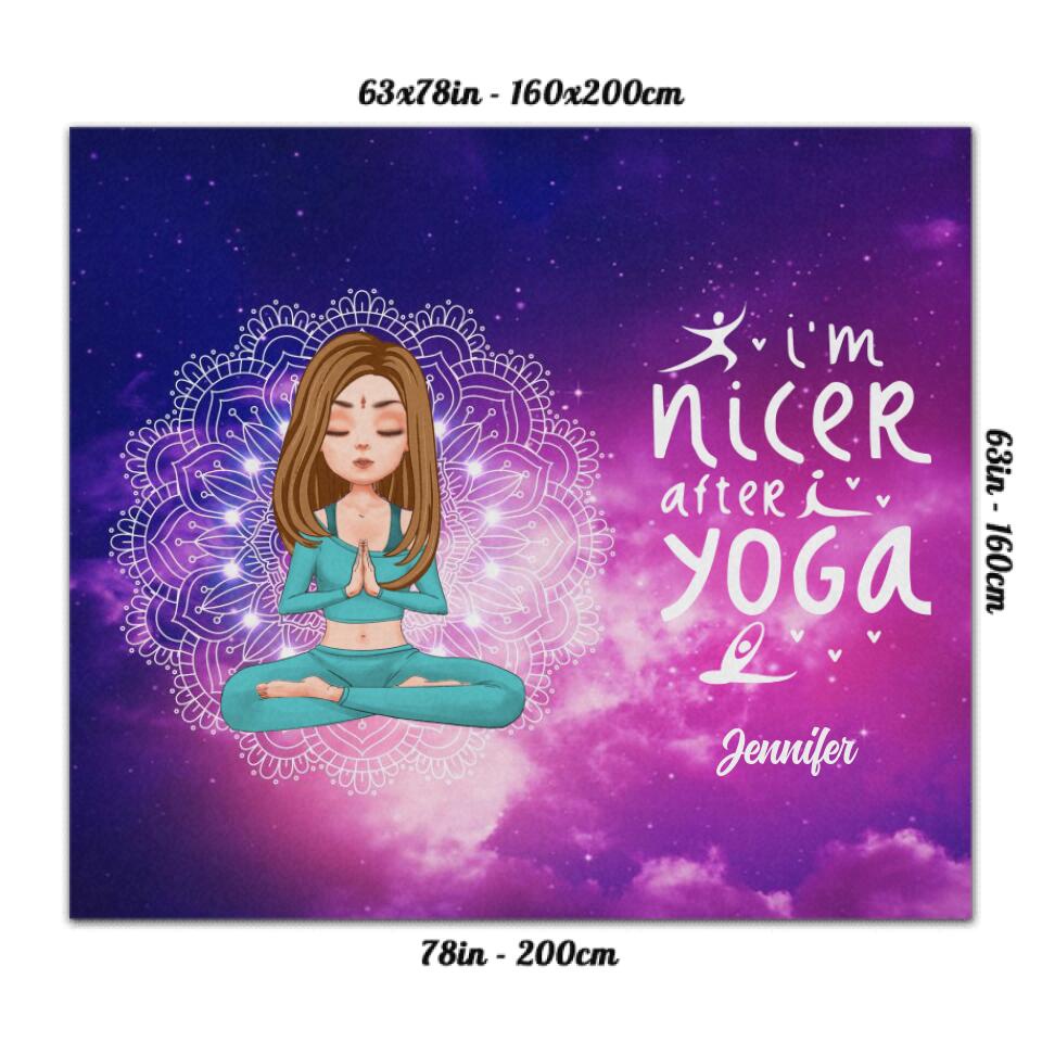 Custom Personalized Yoga Rug - Gift Idea For Yoga Lover/ Birthday - I'm Nicer After Yoga