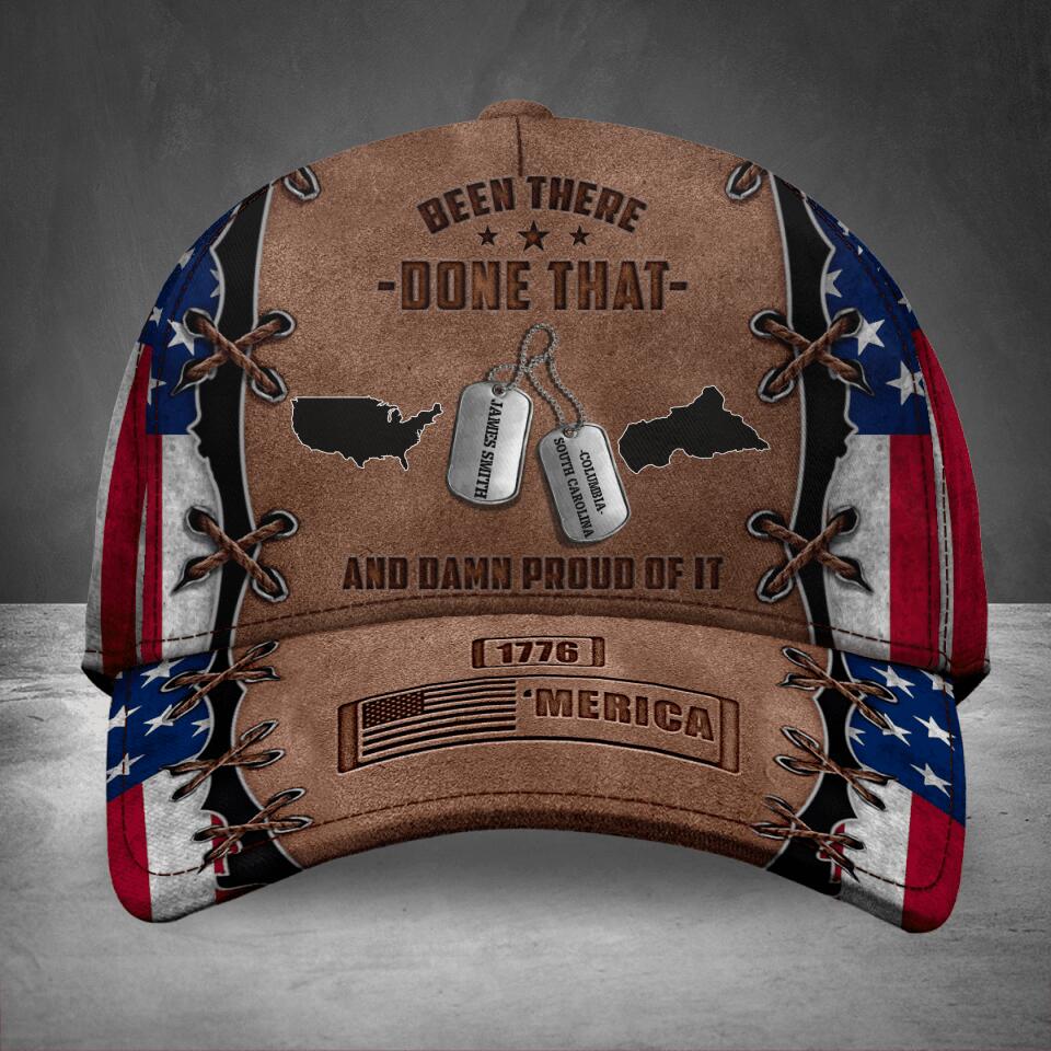 Personalized Veteran Baseball Cap - Gift Idea For Father/Veteran/Independence Day - Been There Done That And Damn Proud Of It