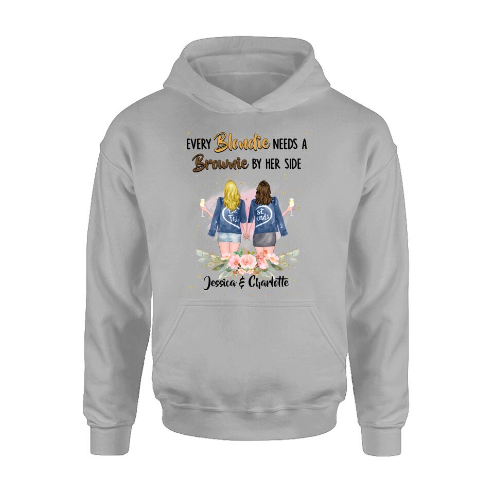 Personalized Bestie T-shirt/Long Sleeve/Sweatshirt/Hoodie - Gift Idea For Best Friend - Every Blondie Needs A Brownie By Her Side