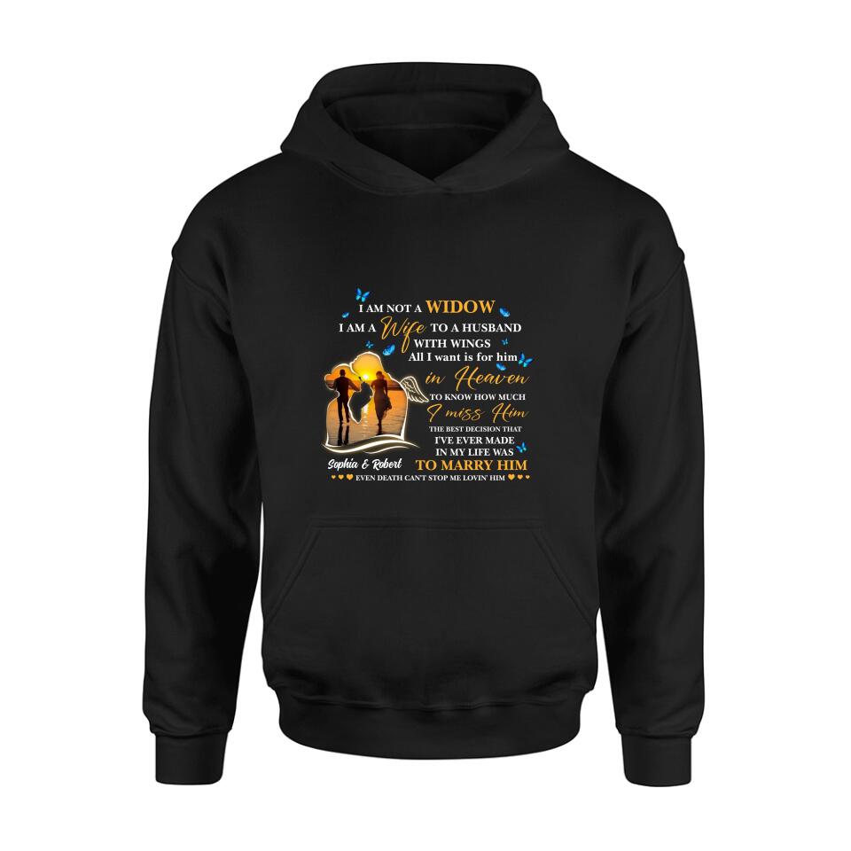 Personalized Couple Shirt - Memorial Gift Idea For Couple - I Am A Wife To A Husband With Wings