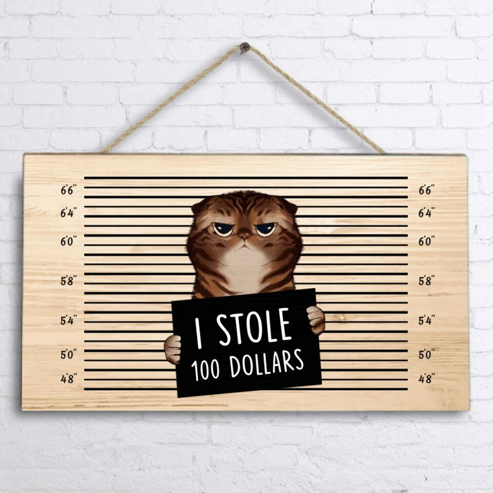 Personalized Bad Cat Door Sign - Up to 2 Cats - Gift Idea For Cat Lover - Yes, We're Aware Of How Obnoxious
