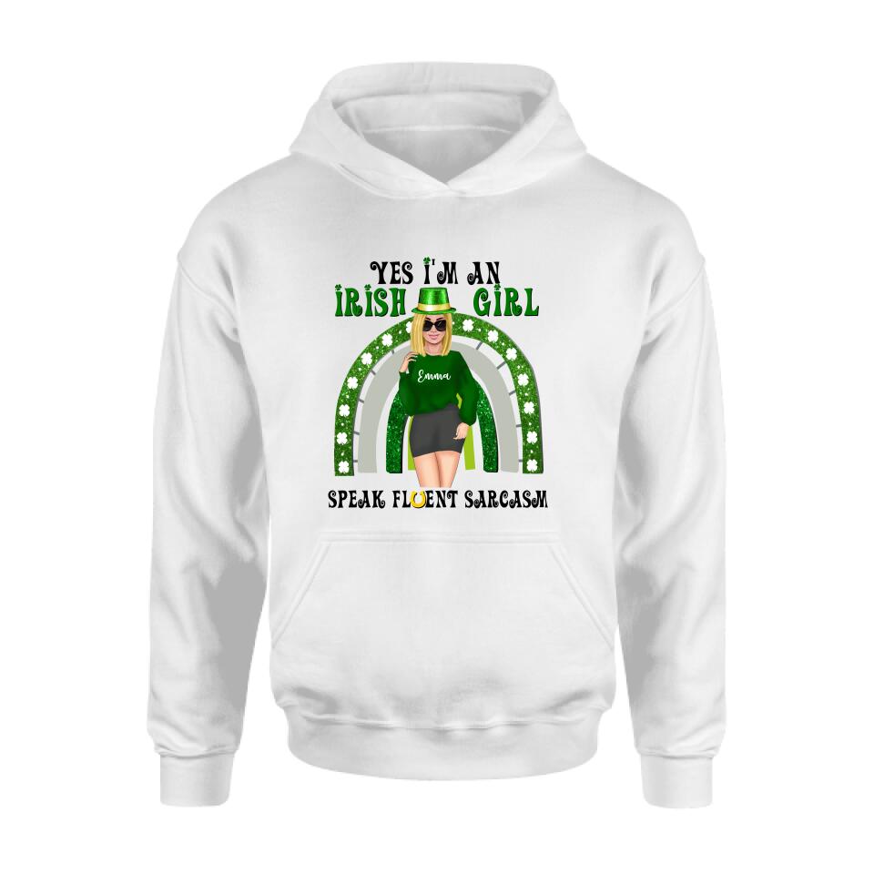 Personalized Irish Girl Unisex T-shirt/Sweatshirt/Hoodie - Gift Idea For St Patrick's Day - I'm An Irish Girl