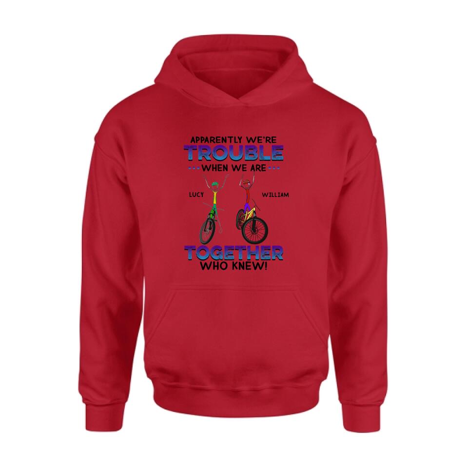 Personalized Cycling Friend Shirt/Pullover Hoodie - Gift Idea For Friends/Cycling Lover - We're More Than Just Cycling Friends