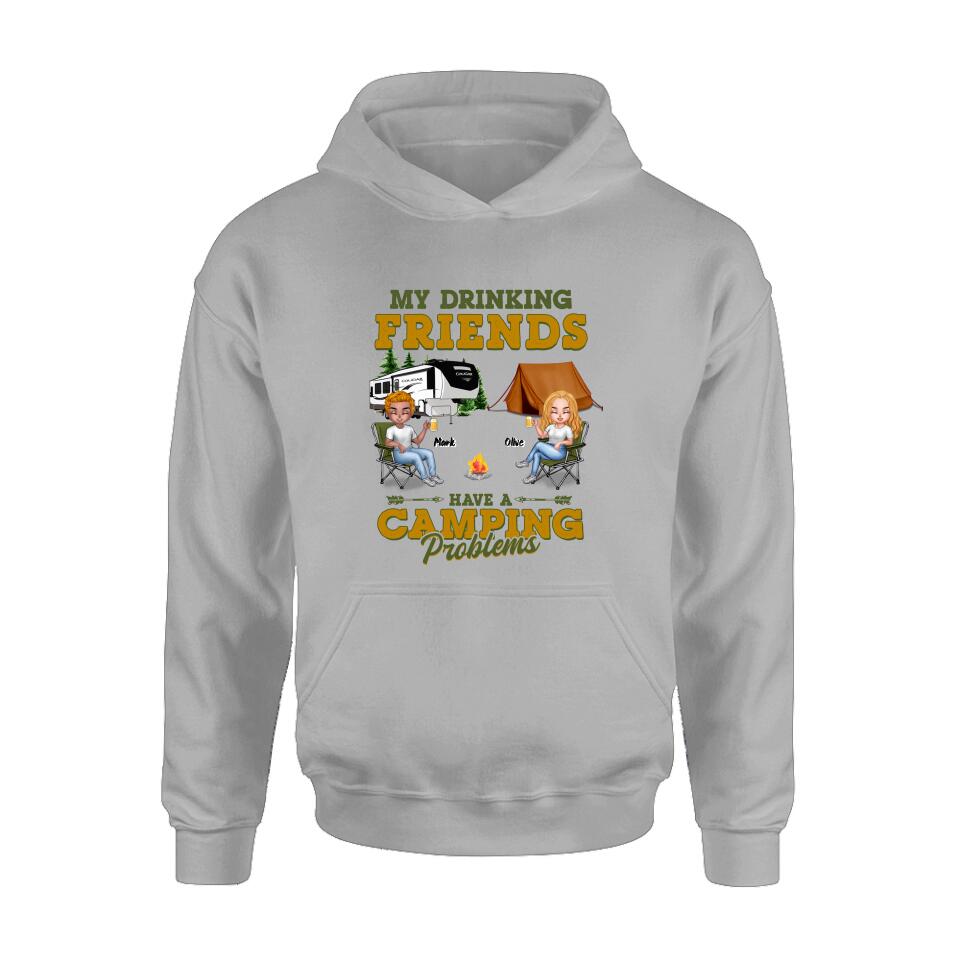 Personalized Camping Friends Shirt - Up to 7 People - Gift For Camping Lovers/Friends - Let's Drink And Watch People Park Their Campers