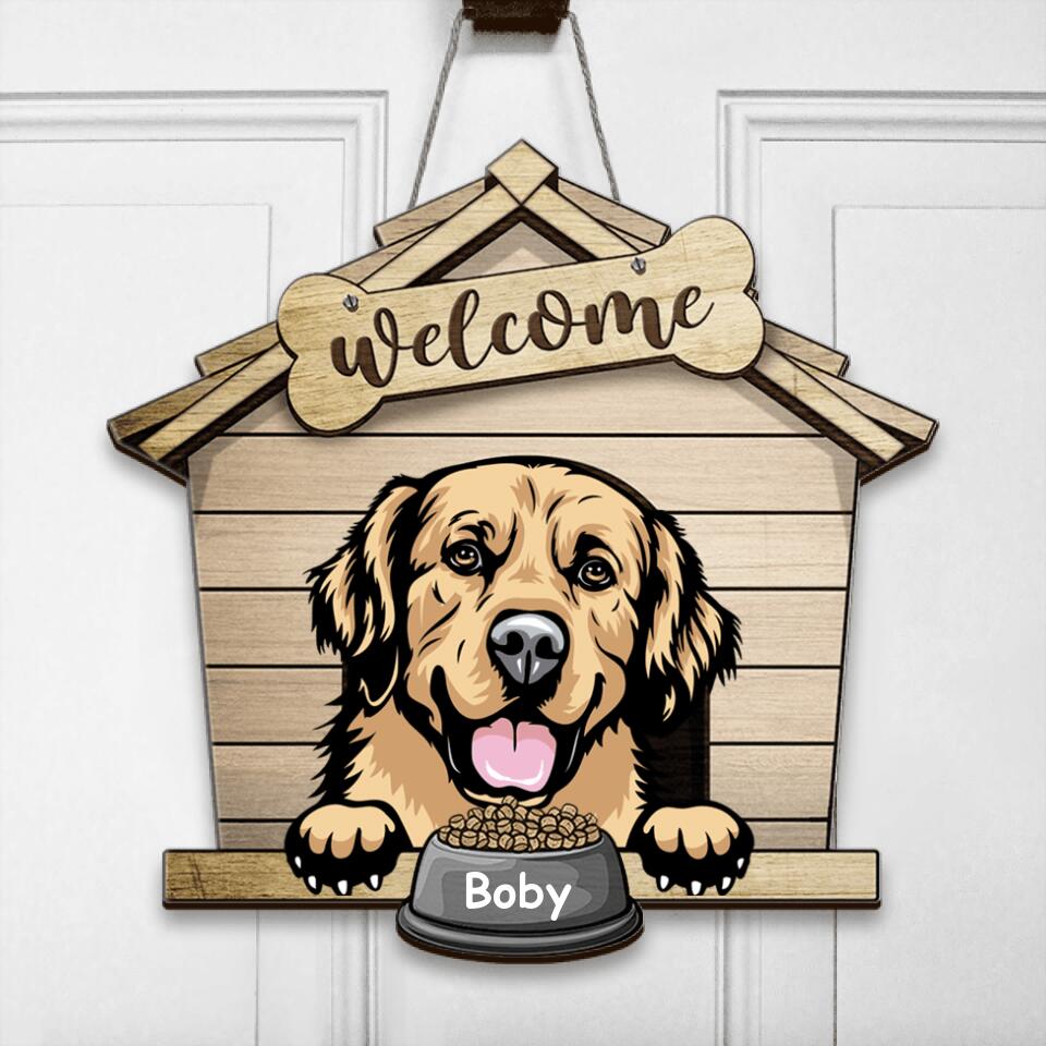 Personalized Dog Door Sign - Gift Idea For Dog Love - Welcome To The Dog House