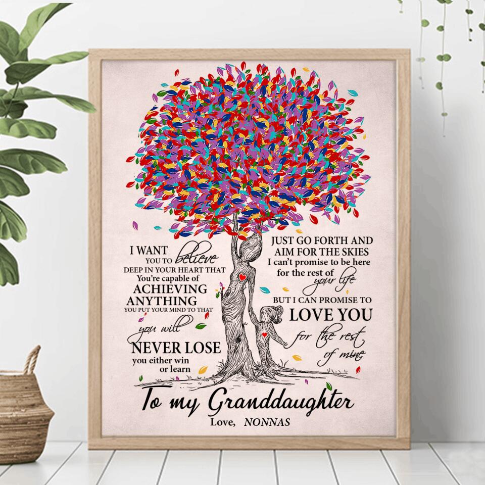 Personalized To My Granddaughter Vertical Poster - Gift Idea For Granddaughter - I Want You To Believe Deep In Your Heart