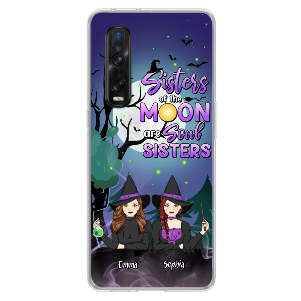 Custom Personalized Witches Phone Case for Xiaomi/ Huawei/ Oppo - Gift Idea For Halloween/ Friends with up to 4 Witches - Sisters Of The Moon Are Soul Sisters