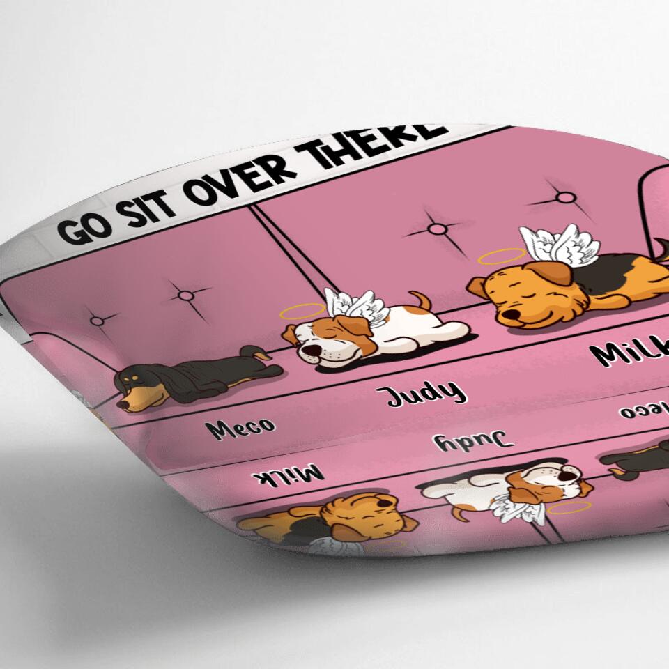 Personalized Pet Pillow Cover - Gift Idea For Dog Lover/Cat Lover with up to 3 Pets - This Is Our Couch Go Sit Over There