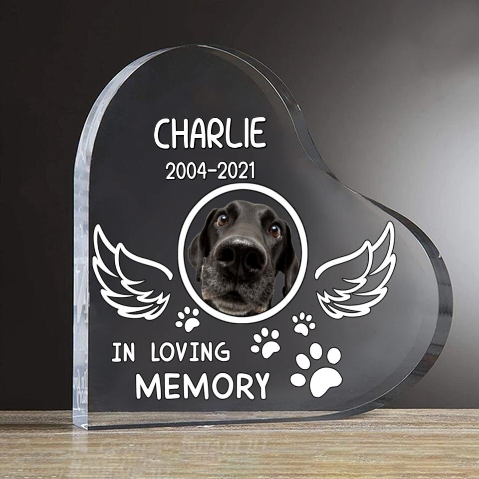 Personalized Photo Pet Memorial Acrylic Plaque - Memorial Gift Idea For Pet Lover - In Loving Memory