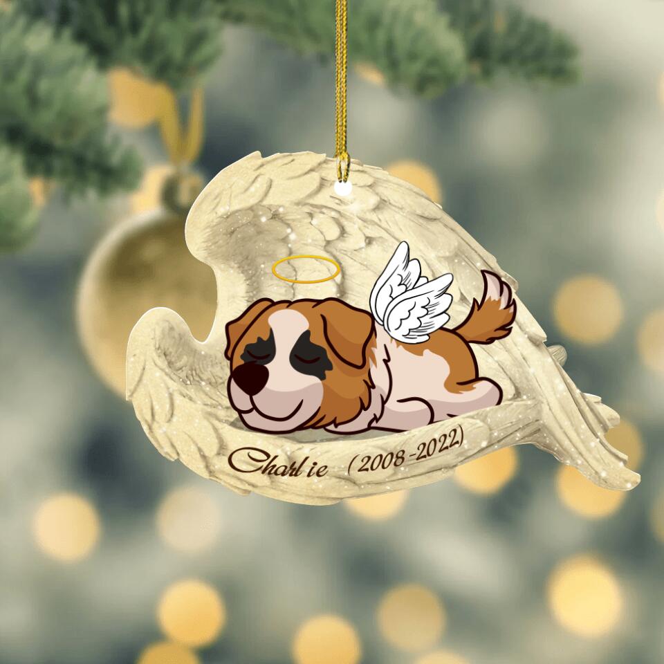 Personalized Angel Dog Wooden Ornament - Gift Idea For Christmas/Dog Owner