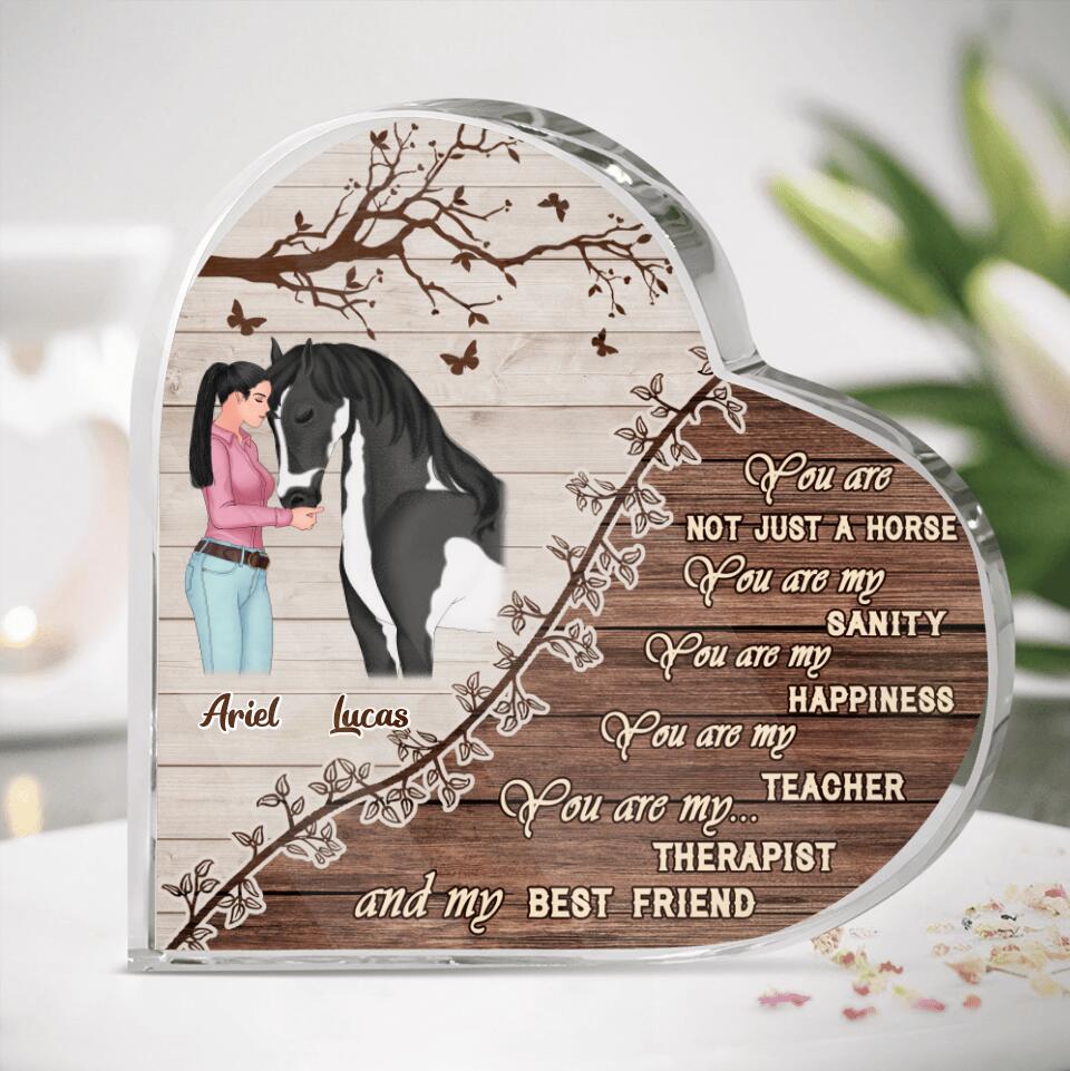 Personalized Horse Girl Crystal Heart - Gift Idea For Horse Lovers - Up To 5 Horses - You Are Not Just A Horse, You Are My Sanity