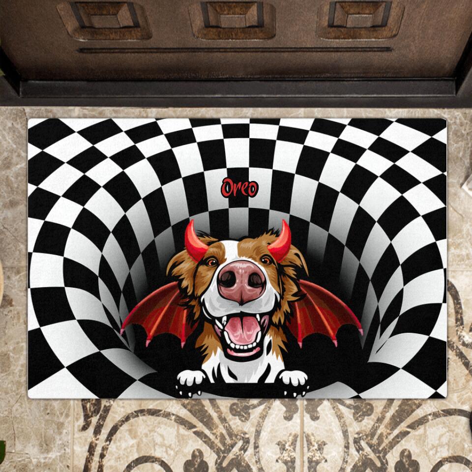Personalized Halloween Clown Dog Cat Doormat - Gift Idea For Halloween/Dog, Cat Lover With Up to 6 Pets
