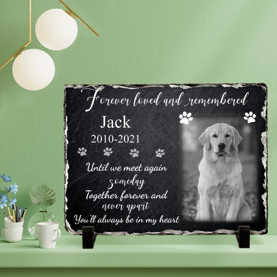 Personalized Memorial Photo Horizontal Lithograph - Memorial Gift Idea For Pet Lovers - Forever Loved And Remembered