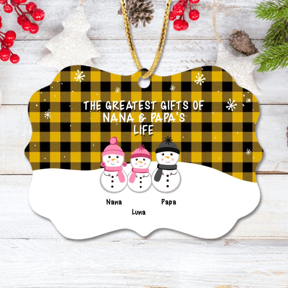 Personalized Grandparents And Grandkids Rectangle Ornament - Gift Idea For Christmas/Grandparents - Grandparents With Up To 20 Grandkids - The Greatest Gifts Of Nana & Papa's Life