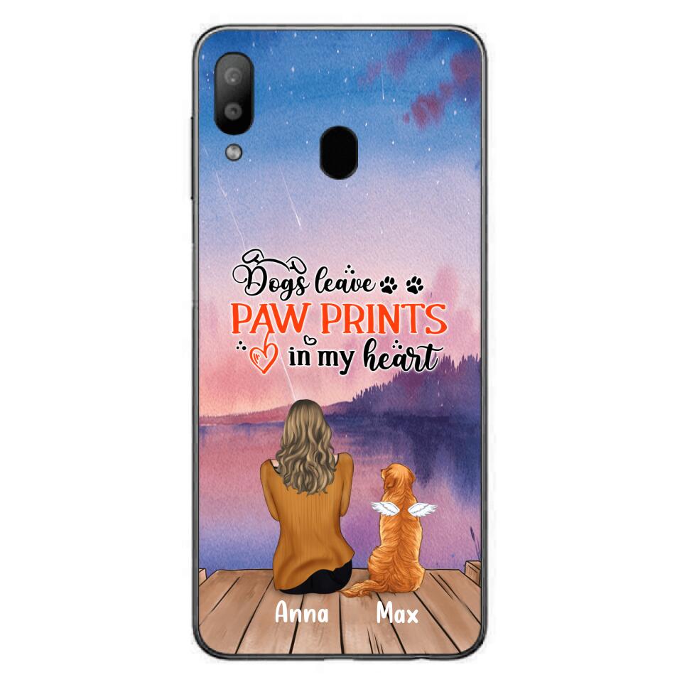 Personalized Dog Phone Case - Up to 4 Dogs - Gift Idea For Dog Lover - My Angel Has Paws - Case For iPhone And Samsung
