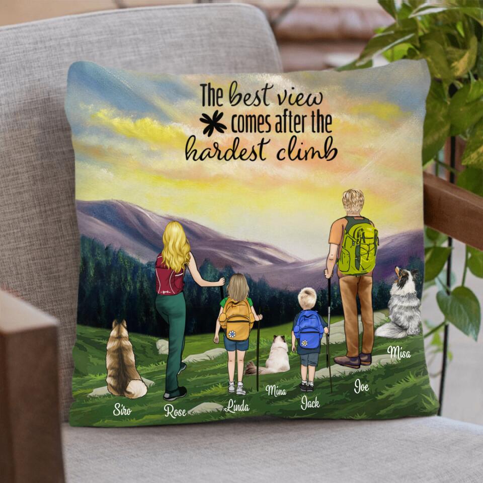 Personalized Hiking Pillow - Full Options - Best Father's day Gift From Wife To Husband - The Best View Comes After The Hardest Climb - BHN3H5