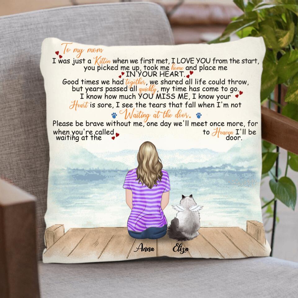 Personalized Memorial Cat Pillow Cover - Single Parent With Up to 4 Cats - Memorial Gift For Cat Lovers - M04NKJ