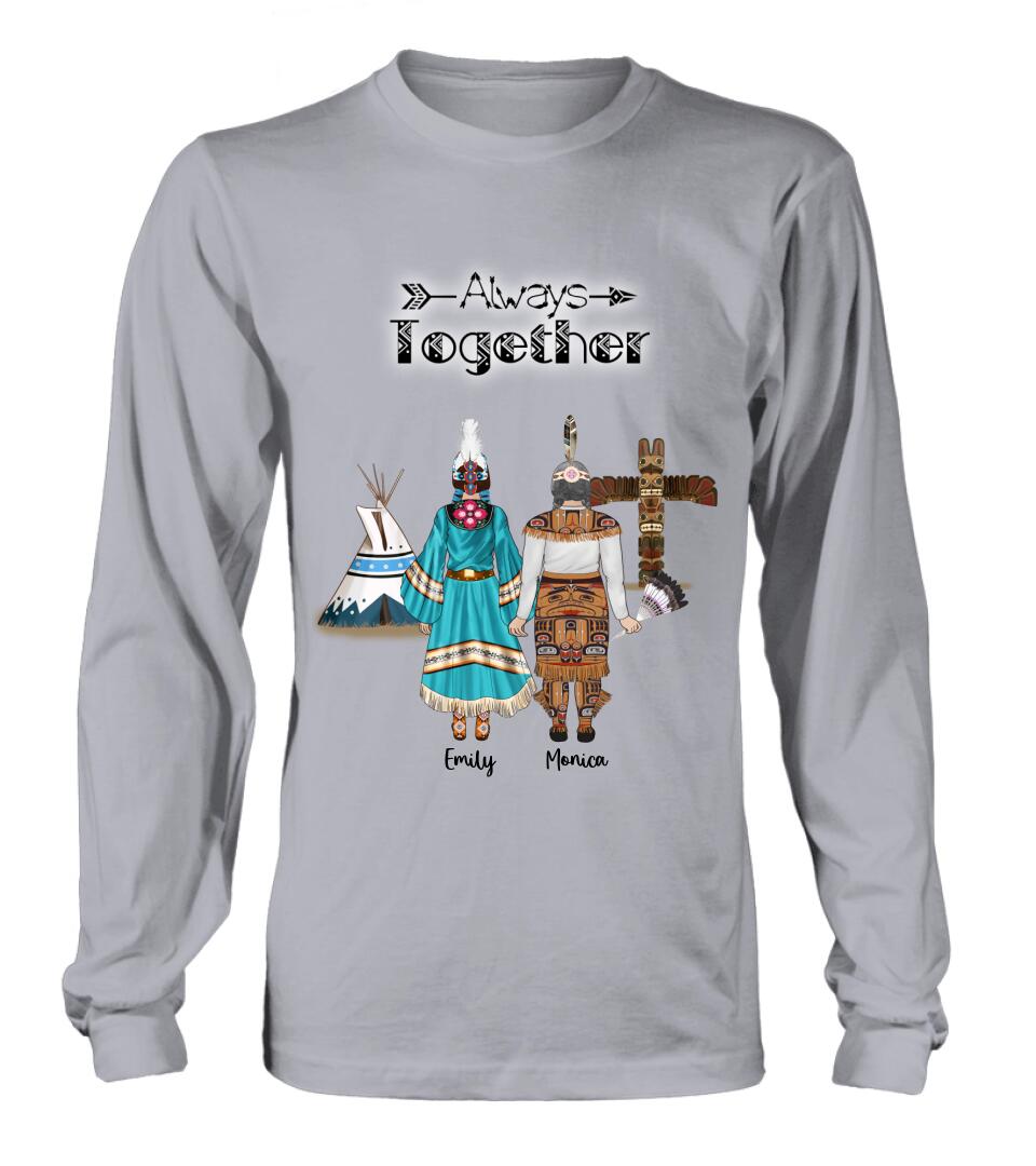 Personalized Native American Mother and Daughters T-Shirt/Long Sleeves/Hoodie/Sweater - Gift for Native American Mother and Daughters - Up to 2 Daughters