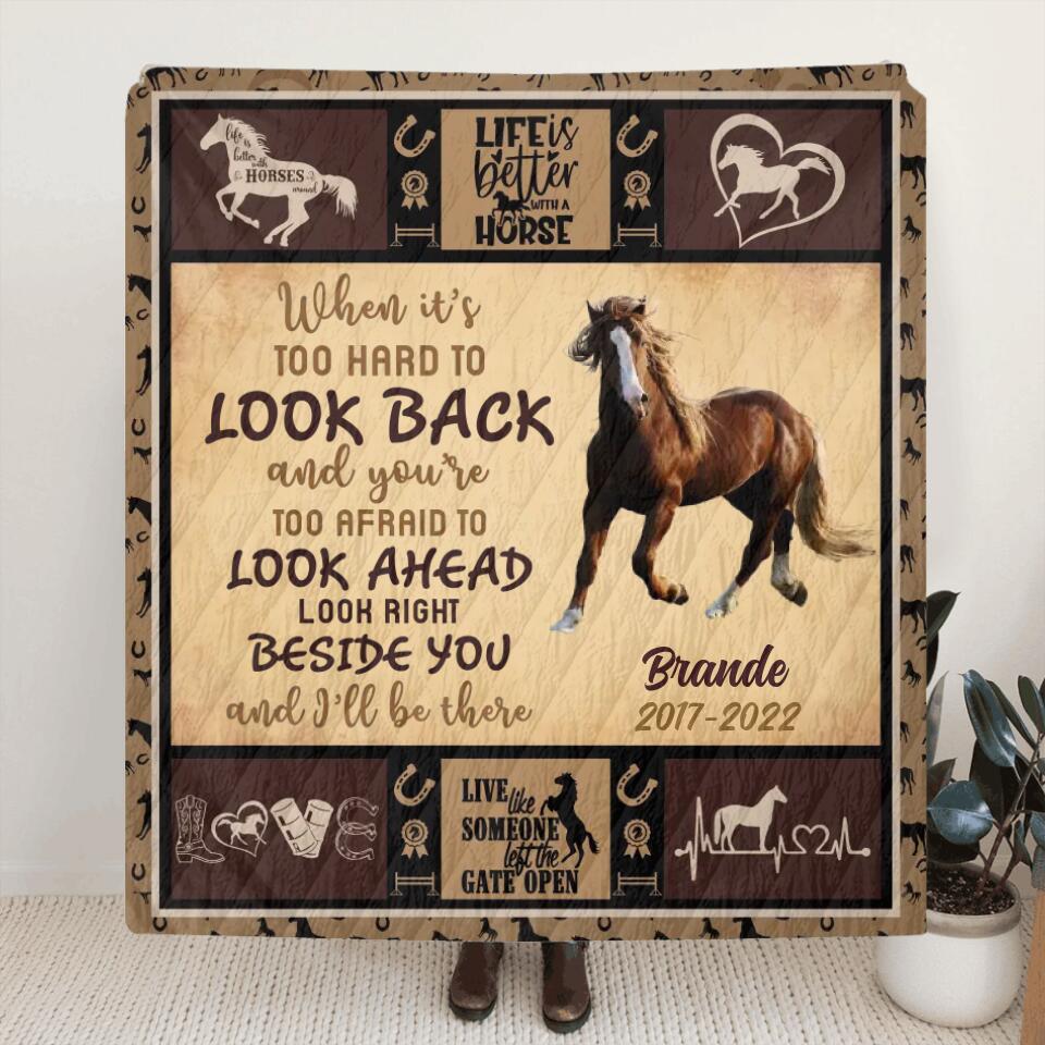 Personalized Upload Horse Photo Fleece Throw Blanket/Quilt - Gift Idea For Horse Lover - I'll Be There