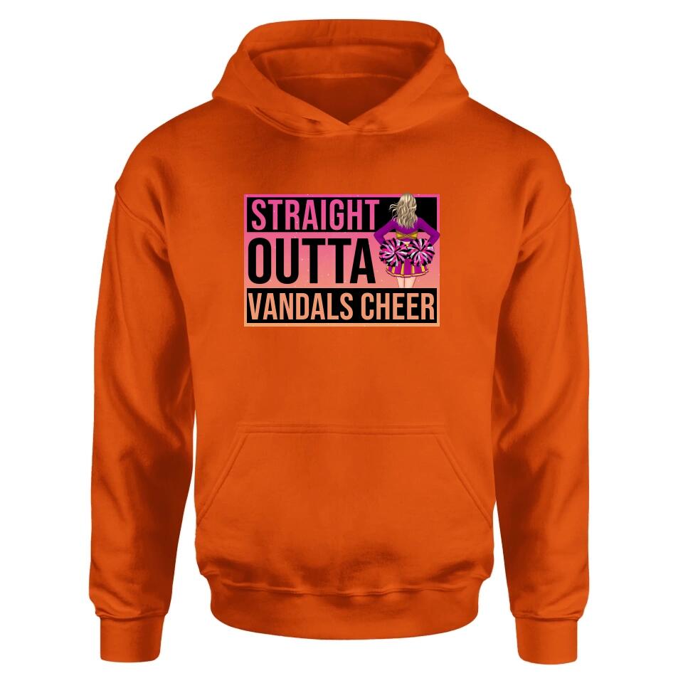 Personalized Cheerleading T-shirt/Long Sleeve/Sweatshirt/Hoodie - Gift For Cheerleaders - Straight Outta Cheer Team