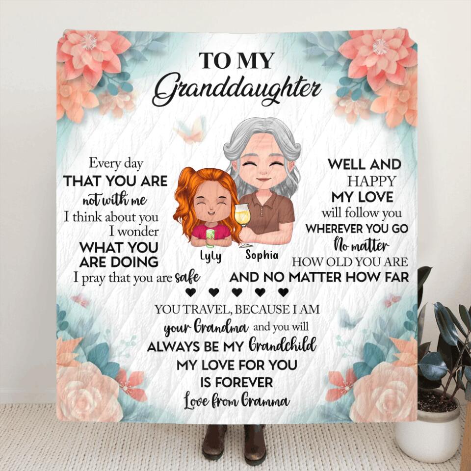 Custom Personalized To My Granddaughter Pillow Cover/ Fleece/Quilt Blanket - Gift Idea For Granddaughter/ Grandson - Love From Gramma