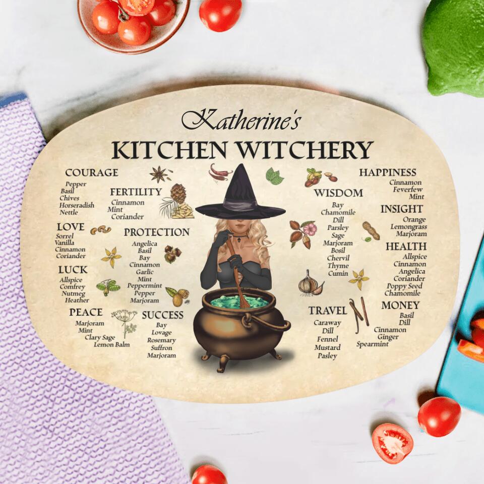 Custom Personalized Witch Serving Platter - Gift Idea For Friends/Sisters/Wiccan Decor/Pagan Decor - Kitchen Witchery