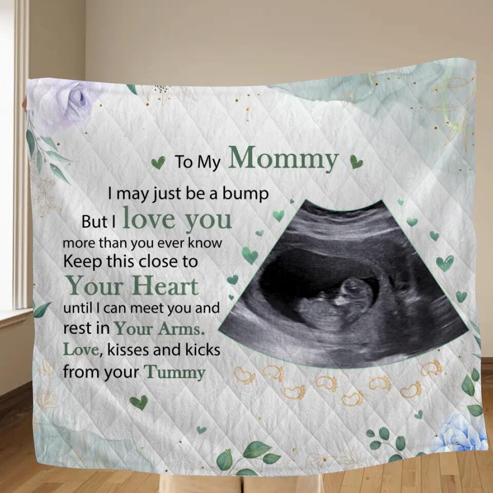 Personalized To My Mommy
Fleece Throw Blanket/Quilt - Upload Photo - Keep This Close To Your Heart Until I Can Meet You And Rest In Your Arms