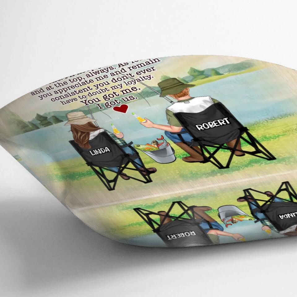 Personalized Fishing Couple Fleece Throw Blanket/Quilt/Pillow Cover - Gift Idea For Couple/Fishing Lovers - We're A Team