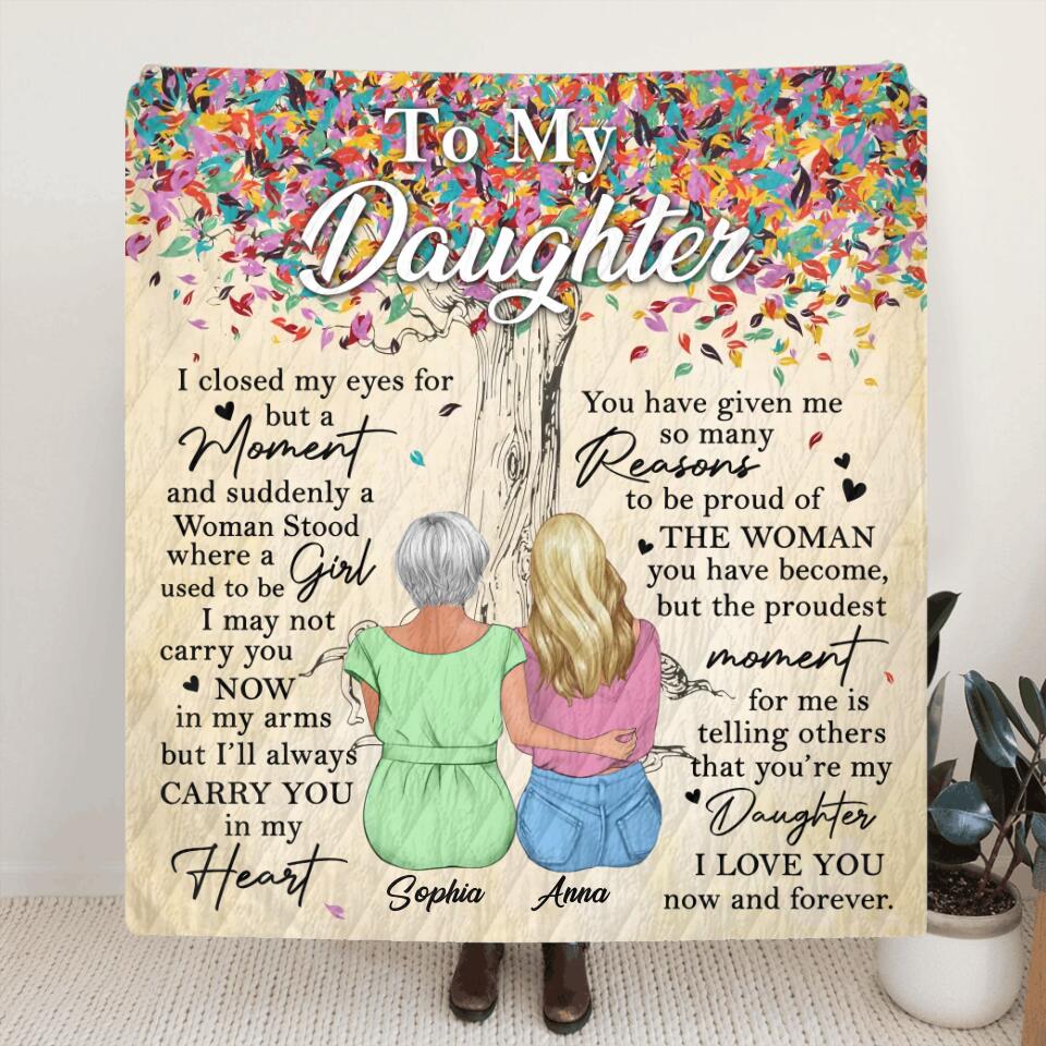 Personalized To My Daughter Fleece Throw Blanket/Quilt - Best Gift Idea From Mom to Daughter/Birthday Gift - I Love You Now and Forever