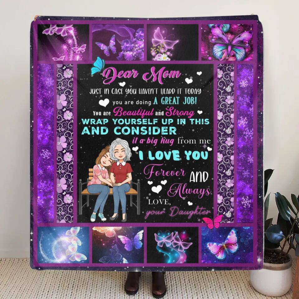 Personalized Mom & Daughter Quilt/Fleece Throw Blanket - Gift Idea For Mother's Day From Daughter - I Love You Forever And Always