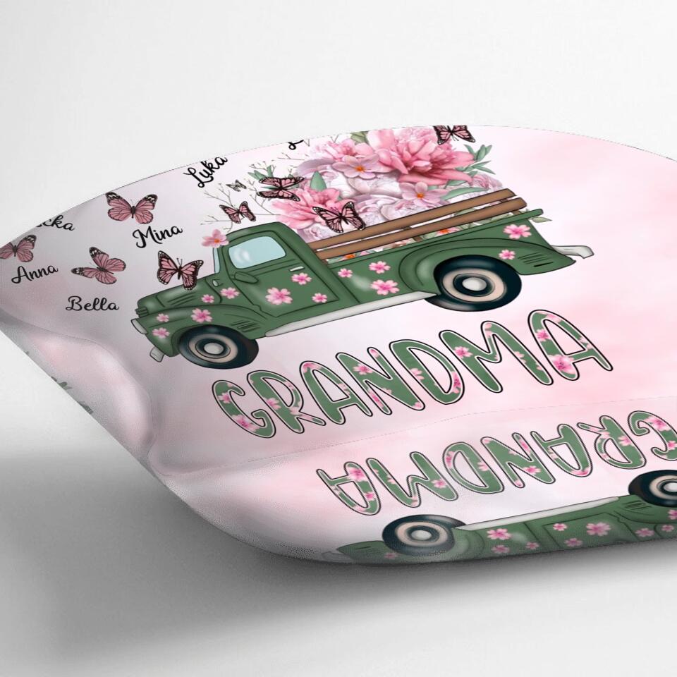 Personalized Nana Pillow Cover - Gift Idea For Grandma/Mother's Day - Up to 12 Butterflies - Nana