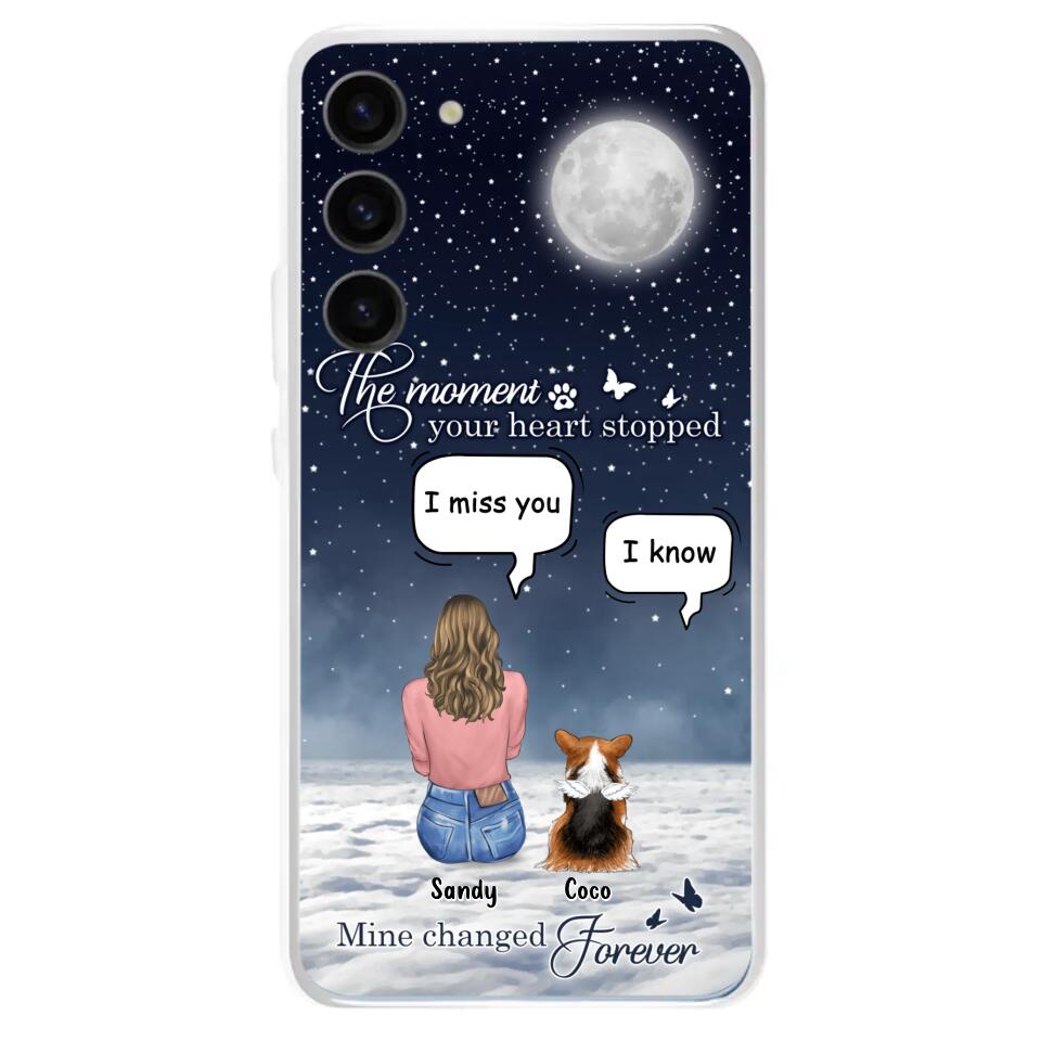 Custom Personalized Memorial Pet Phone Case - Memorial Gift Idea For Dog Owners/Mother's Day - The Moment Your Heart Stopped Mine Changed Forever - Case for iPhone/Samsung