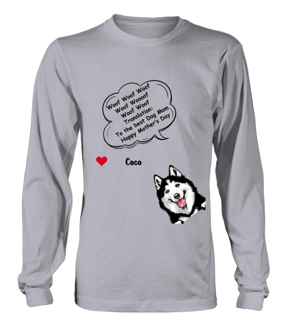 Personalized Dog Shirt/Hoodie/Long sleeve/Sweatshirt - Gift Idea For Father's Day/Mother's Day/Dog Lovers - Up to 6 Dogs - To The Best Dog Mom Happy Mother's Day