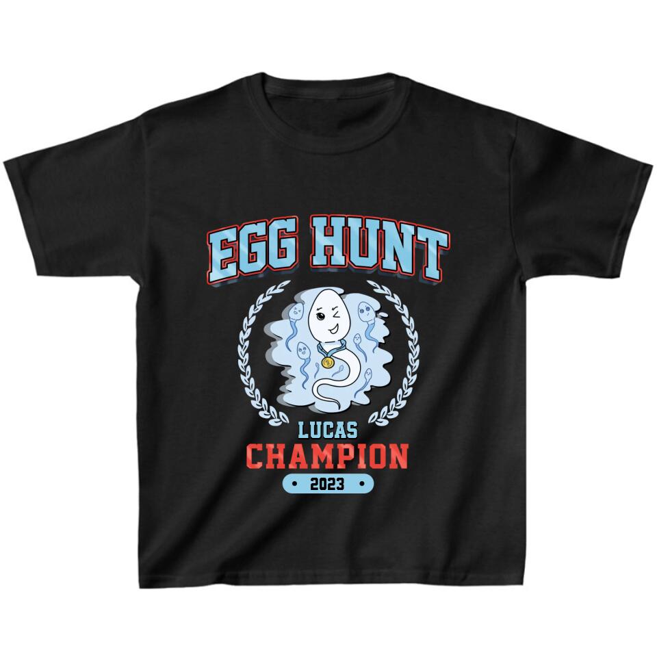 Personalized Kid T-shirt/Baby Onesie - Egg Hunt Champion 2023 - Gift Idea From Mother/Father to Kid