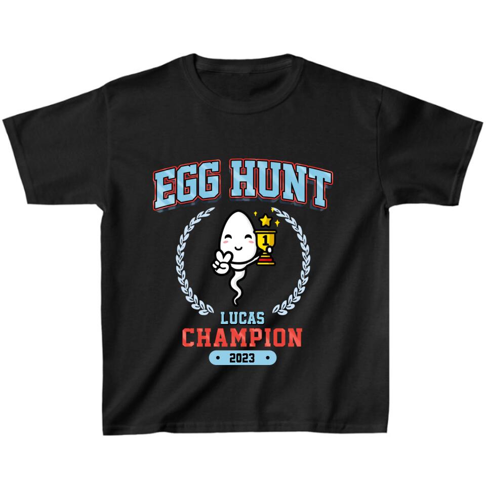 Personalized Kid T-shirt/Baby Onesie - Gift Idea From Mother/Father to Kid - Egg Hunt Champion 2023