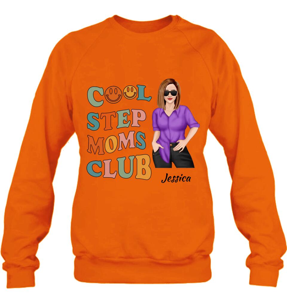 Custom Personalized Mom T-Shirt - Gift Idea For Mother's Day - Cool Step Moms Club