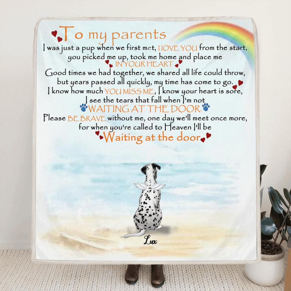 Personalized Memorial Dog Quilt/Fleece Blanket - Parents With Up to 4 Dogs - Best Gift For Dog Lovers - M04NKJ